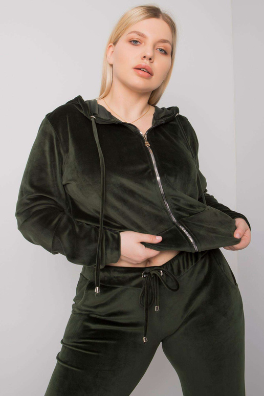 Khaki velur plus size set Michell