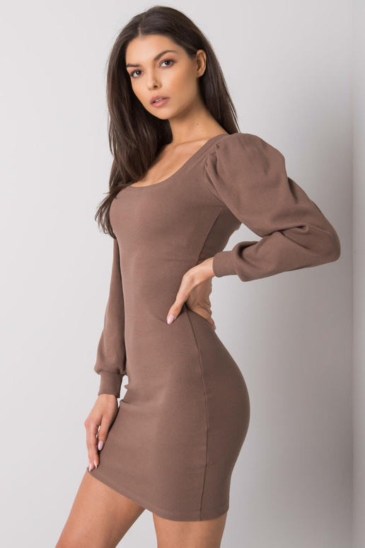 Hnědé vypasované šaty Shantaya RUE PARIS