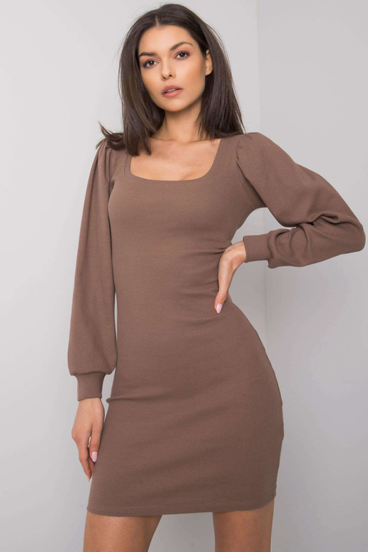 Hnědé vypasované šaty Shantaya RUE PARIS