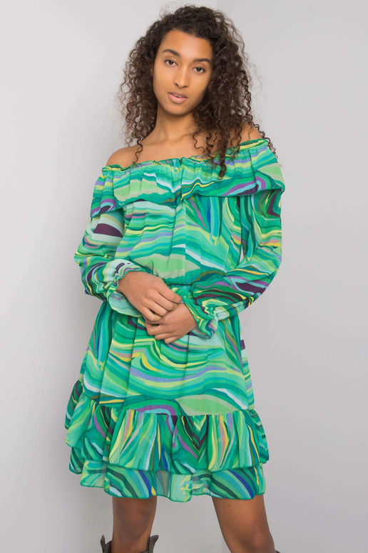 Zelené španělské šaty Edmonton s volánky