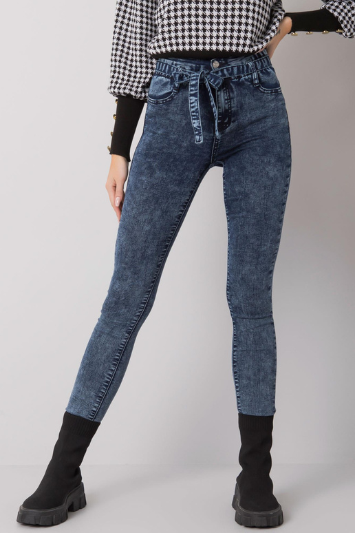 Modré džíny na míru s vázáním Lexington