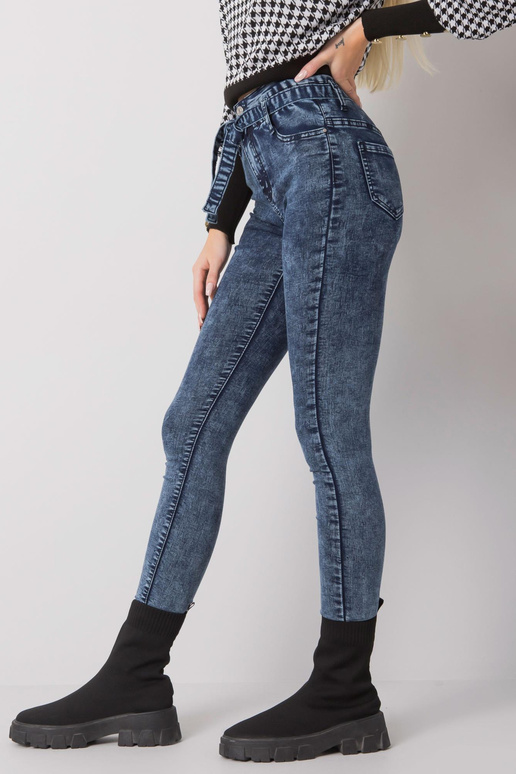 Modré džíny na míru s vázáním Lexington