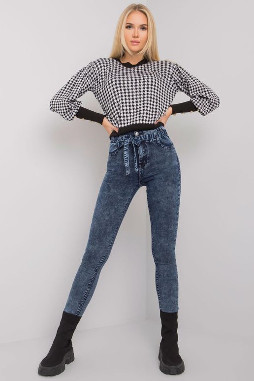 Modré džíny na míru s vázáním Lexington