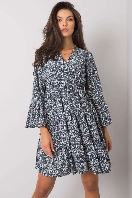 Tmavě modré šaty s květinami od Daleyzy