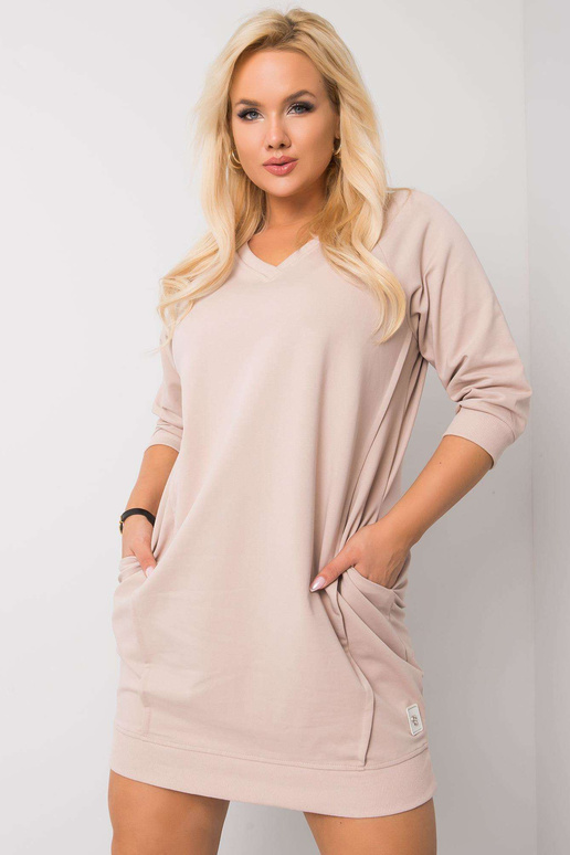 Bledé kávové bavlněné šaty Karissa...