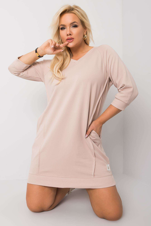 Bledé kávové bavlněné šaty Karissa...