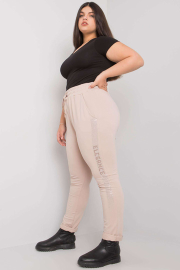 Béžové tepláky plus size s... 2