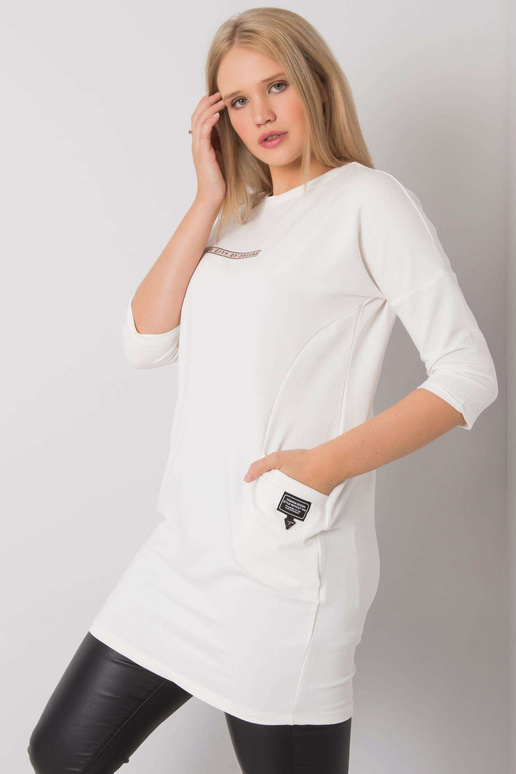 Ecru šaty větší velikosti s kapsami...