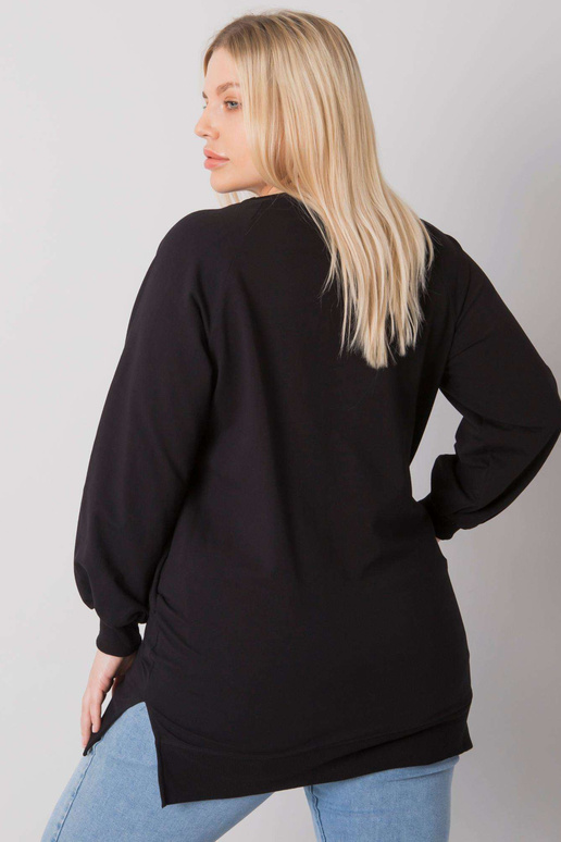 Černá hladká mikina nadměrné...