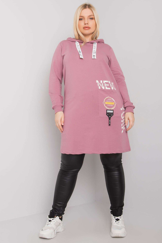 Špinavě růžová tunika plus size s...