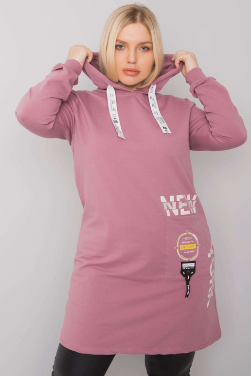Špinavě růžová tunika plus size s...