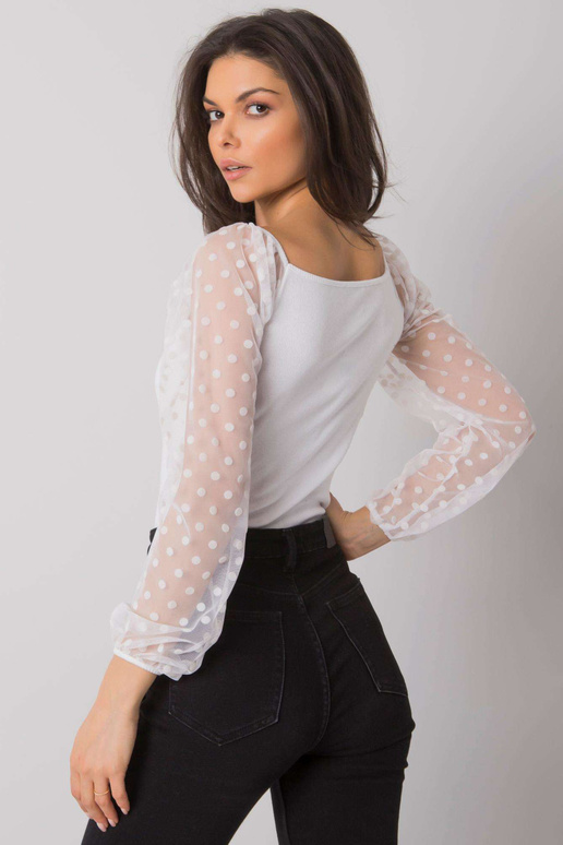 Bílá halenka s ozdobnými rukávy Charm...