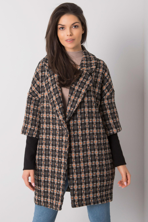 Šedooranžový pletený kabát Memphis...