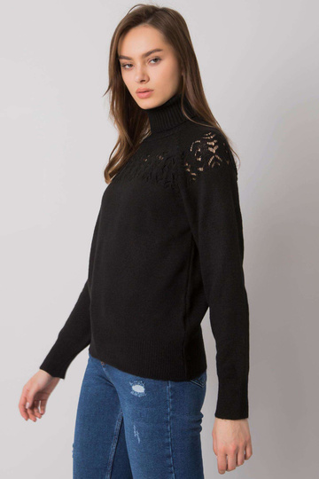 Černý pletený rolák Requena...