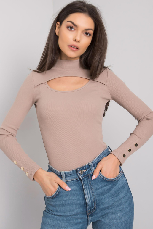 Tmavě béžová halenka s výřezem Attale