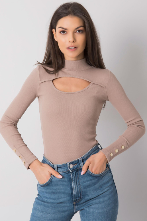 Tmavě béžová halenka s výřezem Attale