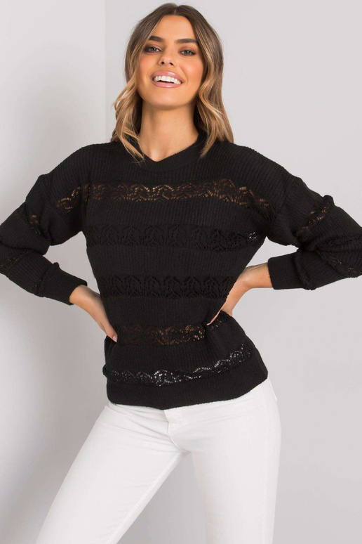 Černý prolamovaný svetr Rossendale...