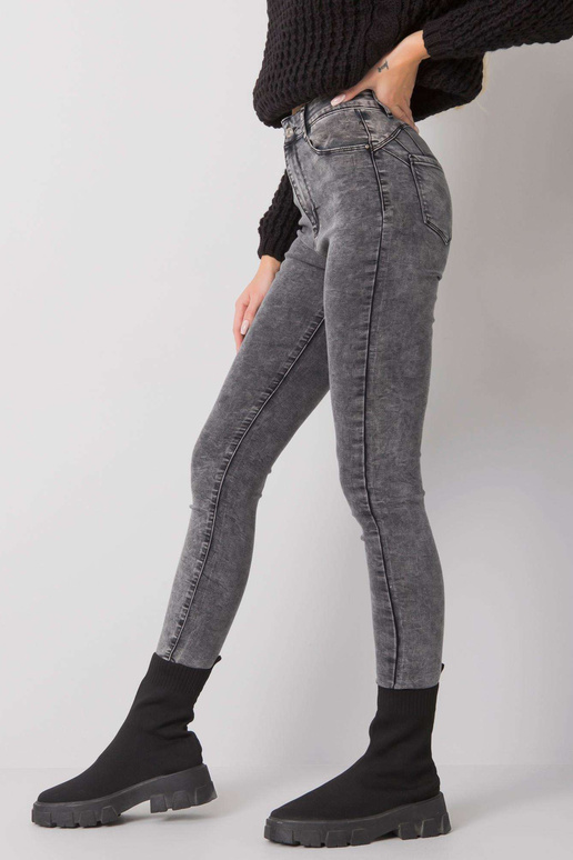 Šedé džíny Marshall s vysokým pasem