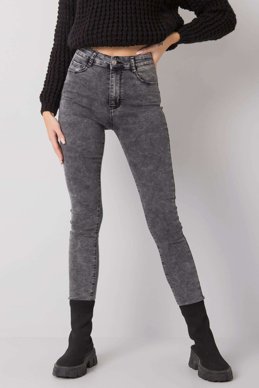 Šedé džíny Marshall s vysokým pasem