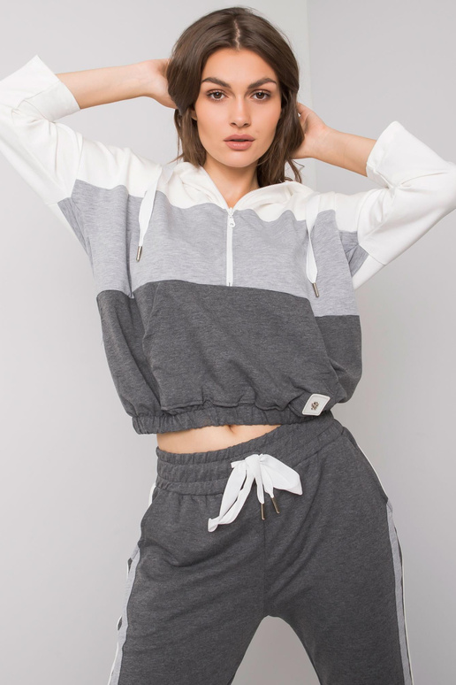 Ecru-šedá souprava s kalhotami Adhila