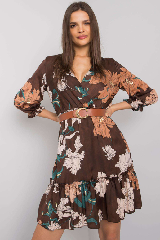 Hnědé šaty s páskem Pensacola