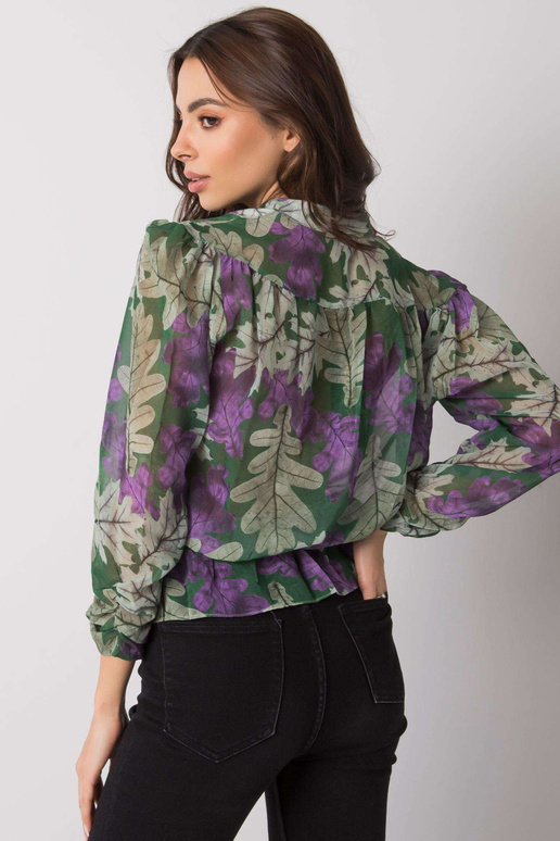 Barrie Print Zelená šifonová halenka