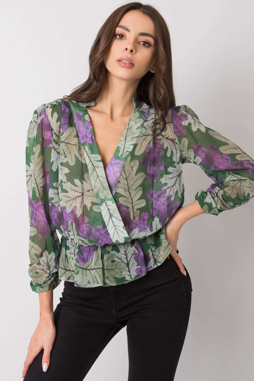 Barrie Print Zelená šifonová halenka