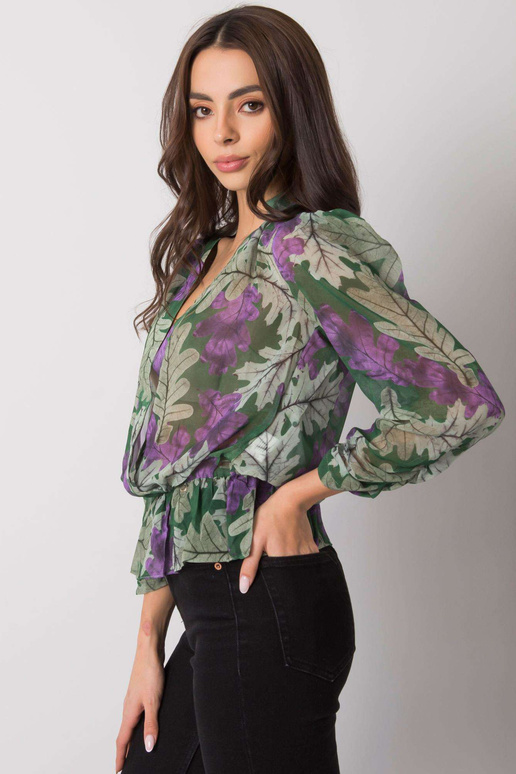 Barrie Print Zelená šifonová halenka