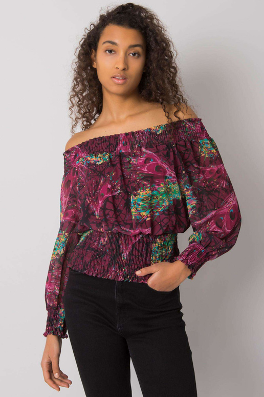 Fialová španělská halenka se vzory...