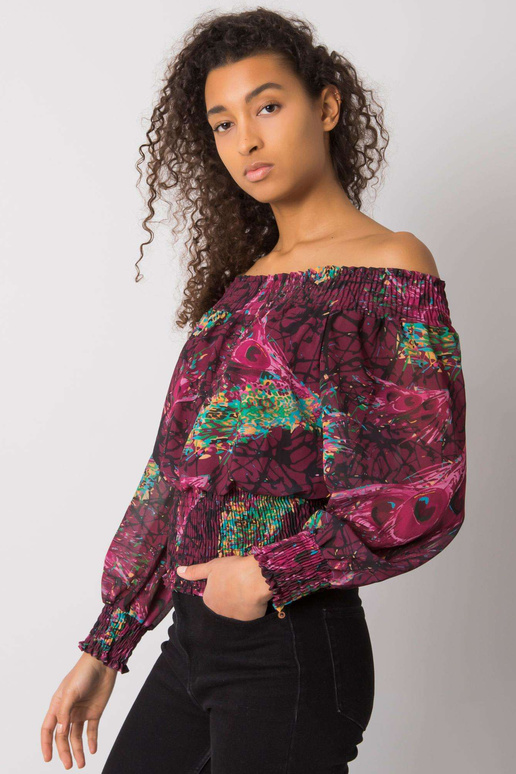 Fialová španělská halenka se vzory...