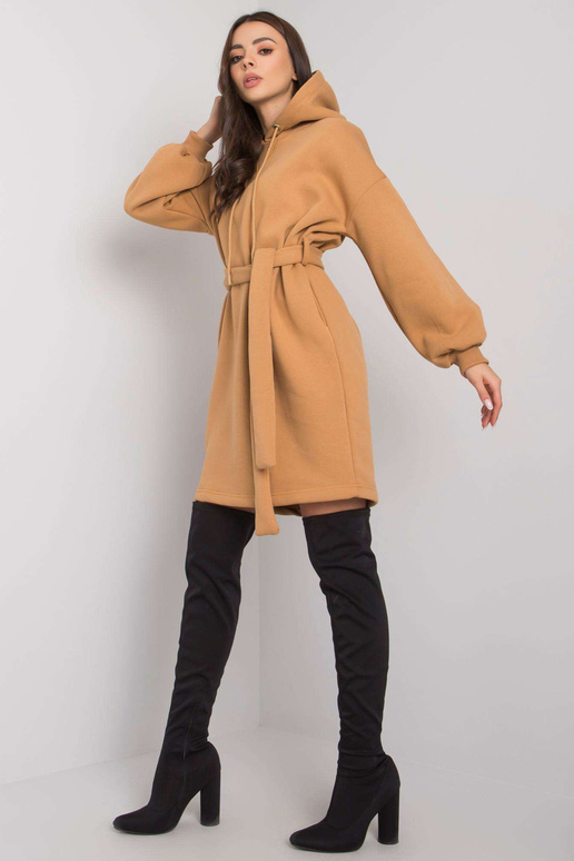 Velbloudí teplákové šaty s páskem Raella