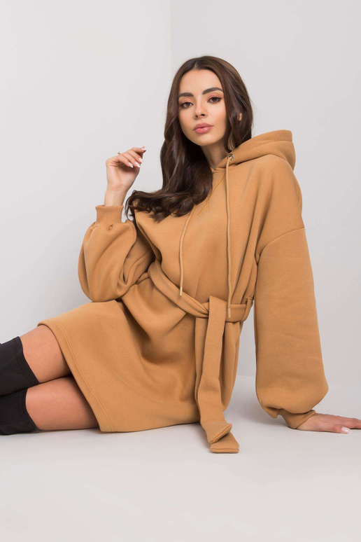 Velbloudí teplákové šaty s páskem Raella