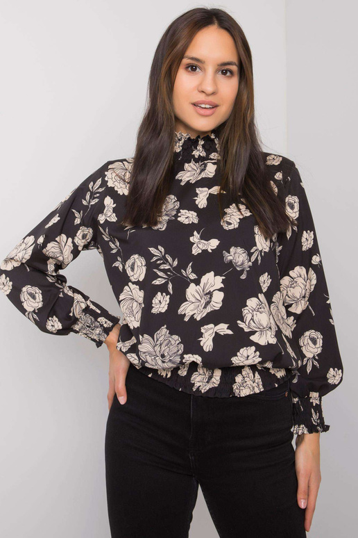 Černo béžová halenka s květinami Damika