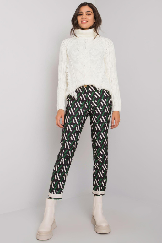 Černé a zelené kalhoty se vzorem...