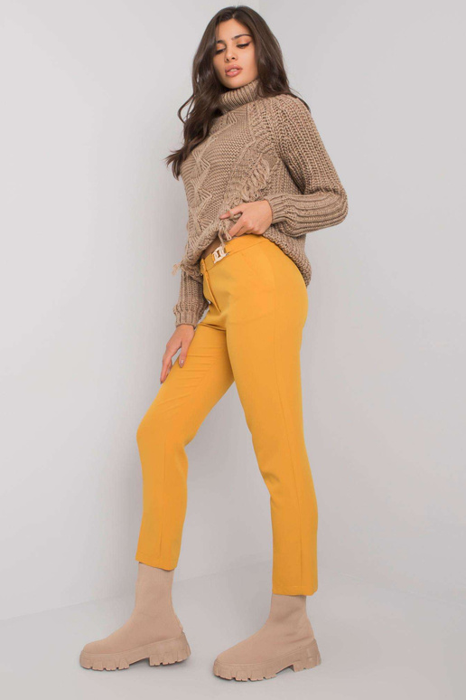 Hořčicové elegantní kalhoty Beverley