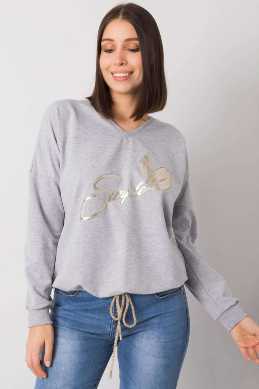 Šedá melanžová halenka plus size...