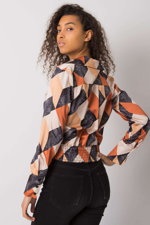 Grizella černo-béžová košilová halenka