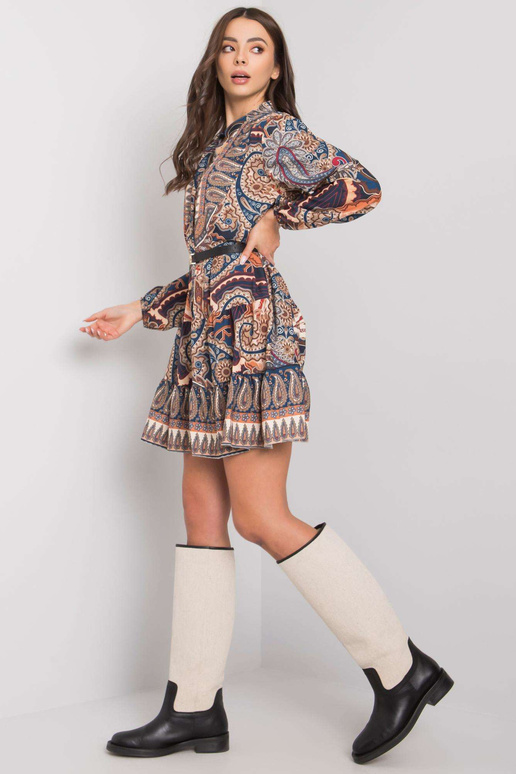 Tmavě modré šaty s potiskem Milah