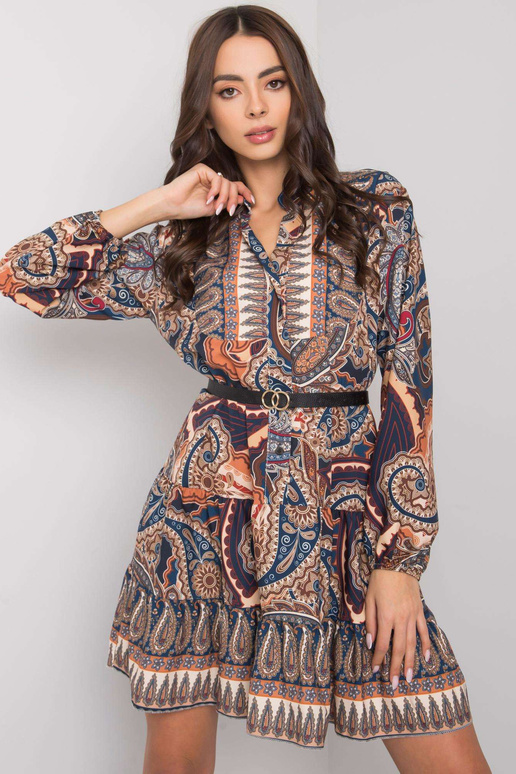 Tmavě modré šaty s potiskem Milah