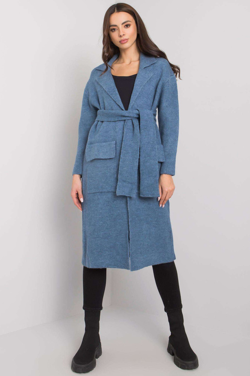 Modrý kardigan s vázáním Cordie RUE... Modrý kardigan s vázáním Cordie RUE...