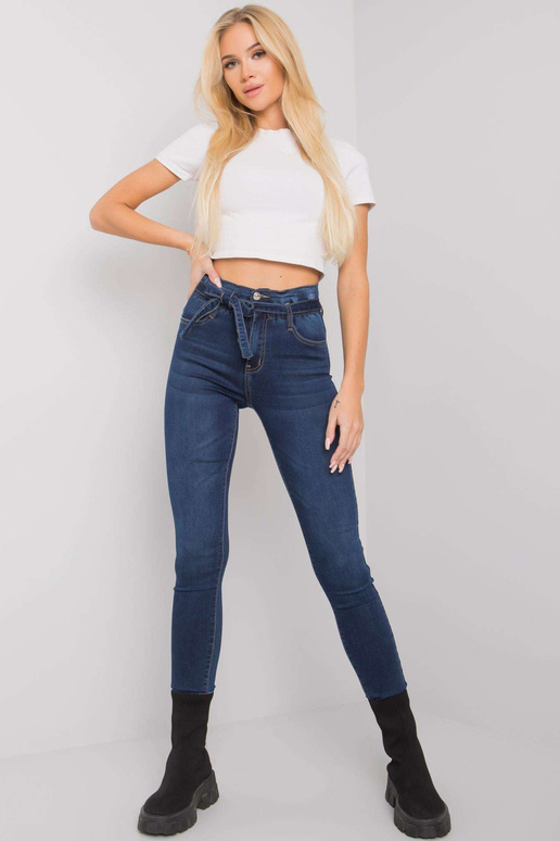 Tmavě modré džíny s vázáním Lexington