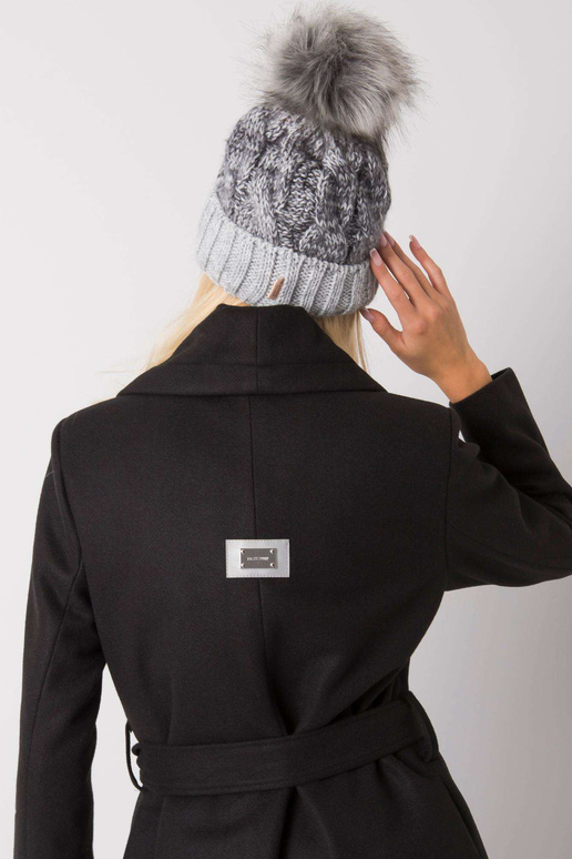 Šedá zimní čepice se střapcem Ally...