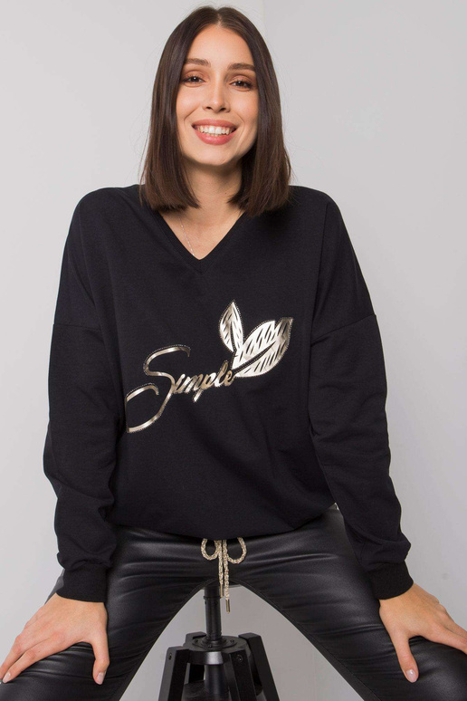 Černá nadměrná halenka s potiskem Juliee