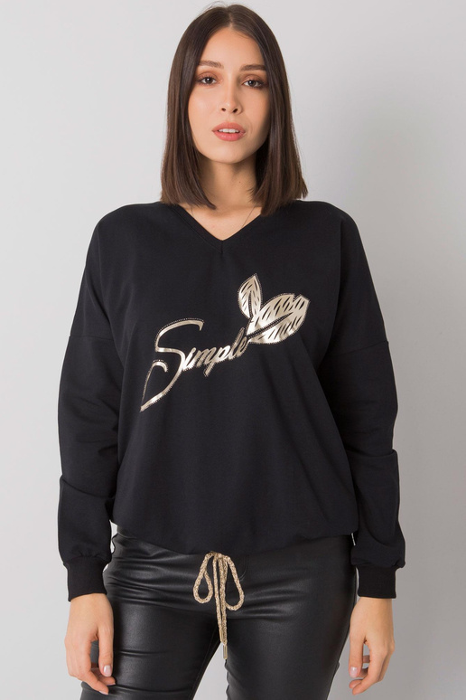 Černá nadměrná halenka s potiskem Juliee