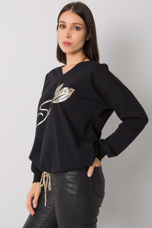 Černá nadměrná halenka s potiskem Juliee