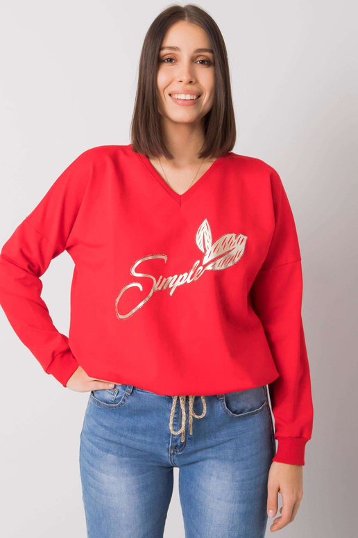 Červená nadměrná halenka s potiskem...