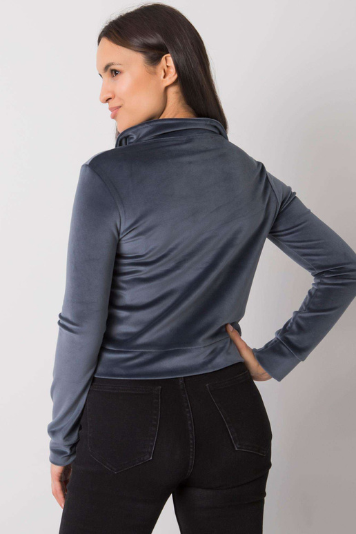 Tmavě šedá velurová mikina Charley...