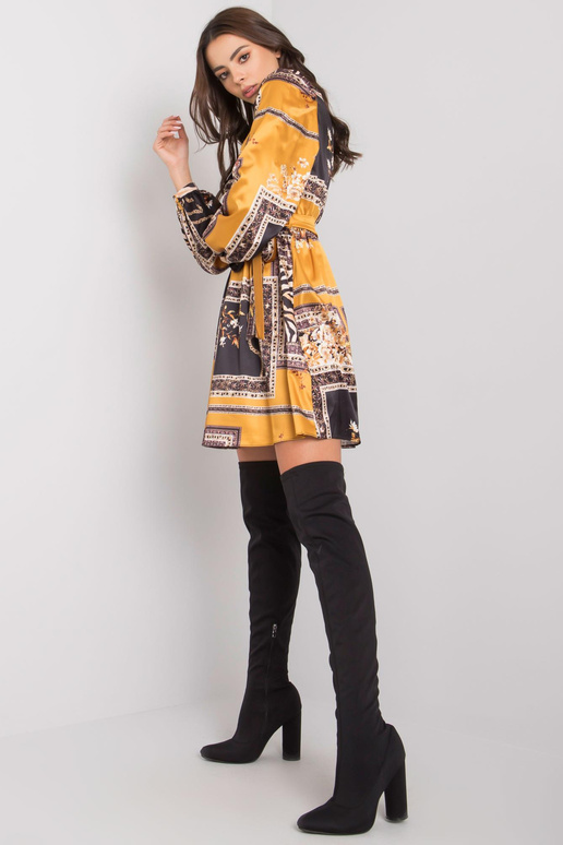 Černožluté šaty s páskem Alarra