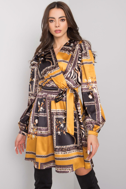 Černožluté šaty s páskem Alarra