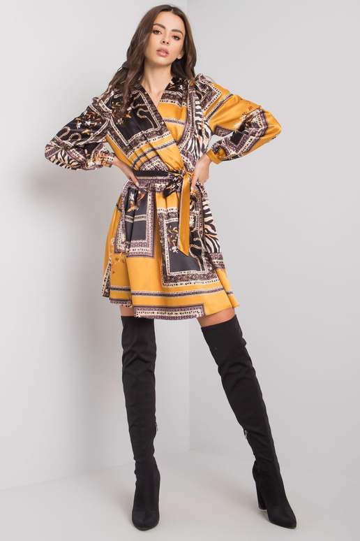 Černožluté šaty s páskem Alarra